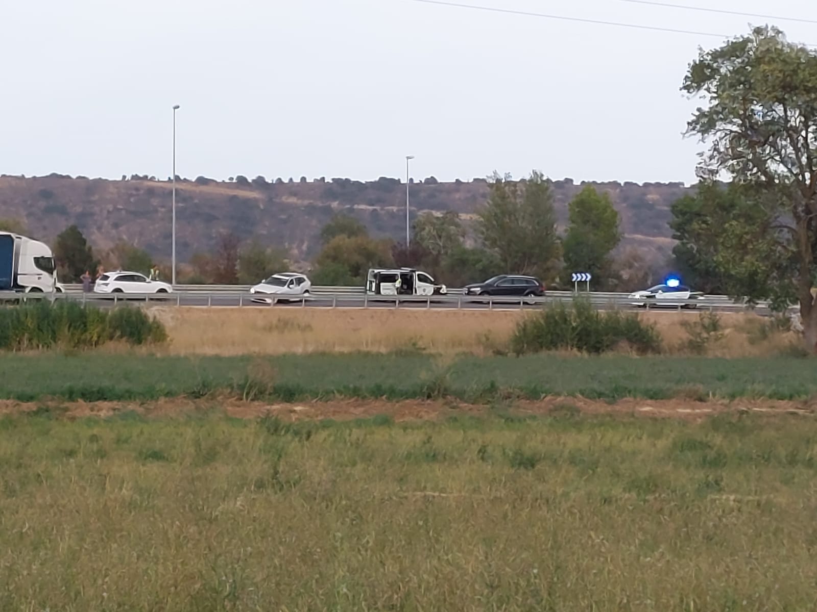 Accidente ocurrido en la salida de Huesca