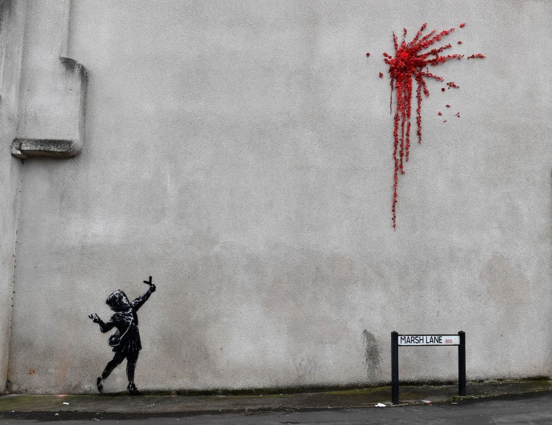 Imagen del nuevo mural de Banksy en Bristol