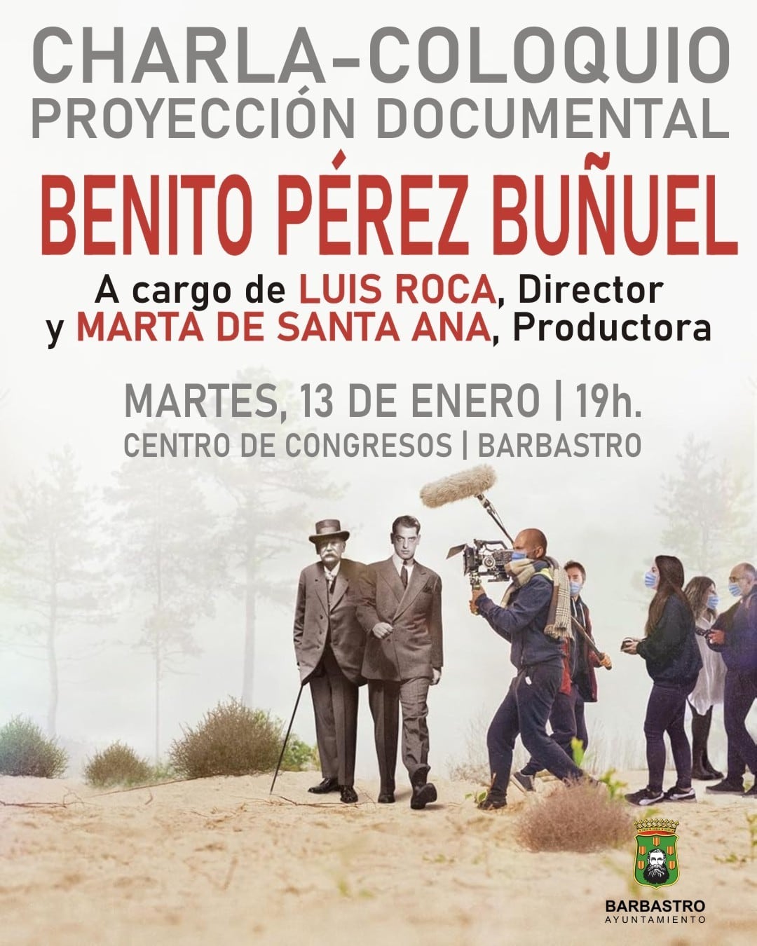 Cartel de la charla coloquio que se celebra este martes en Barbastro