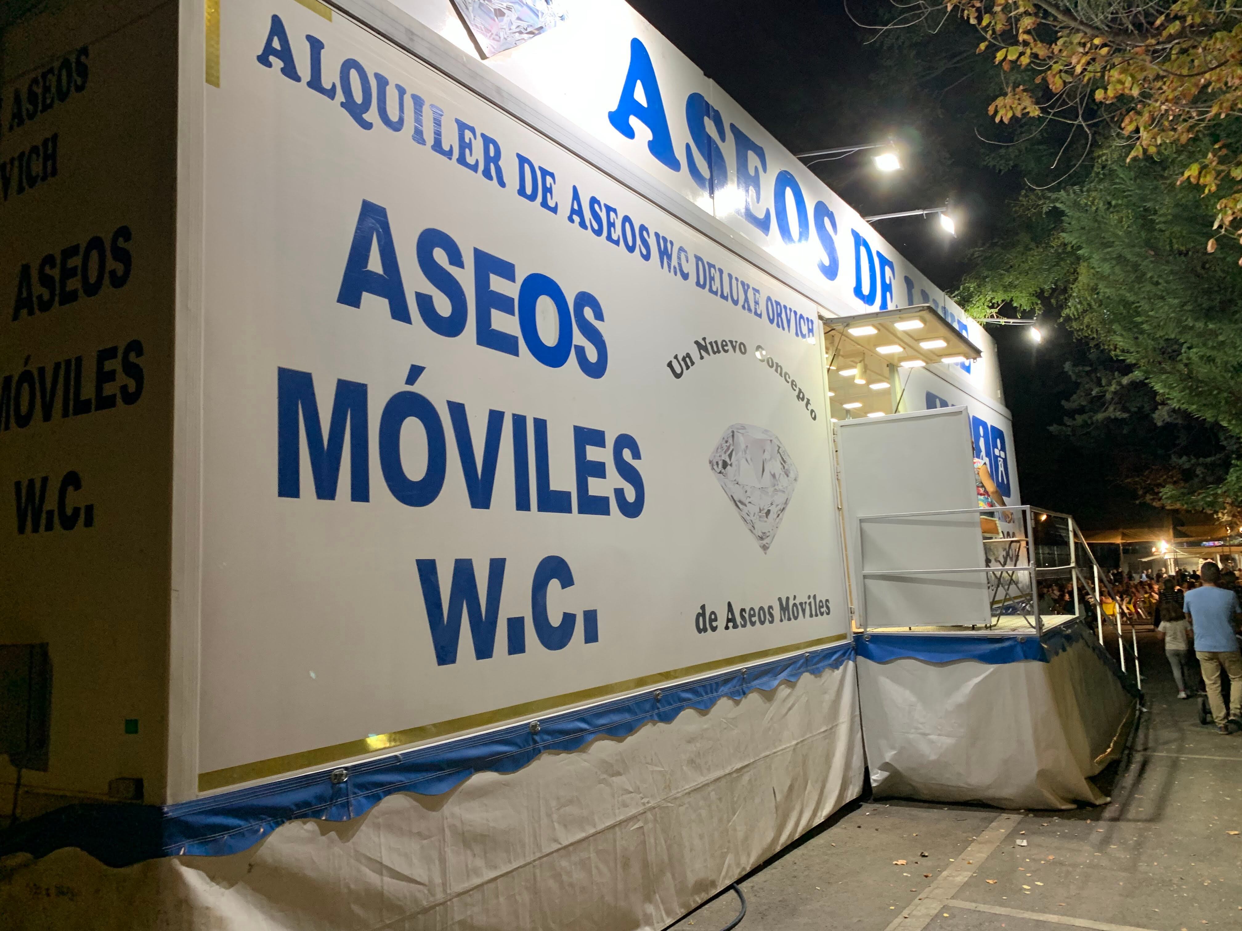 Aseo móvil instalado en las ferias de 2022