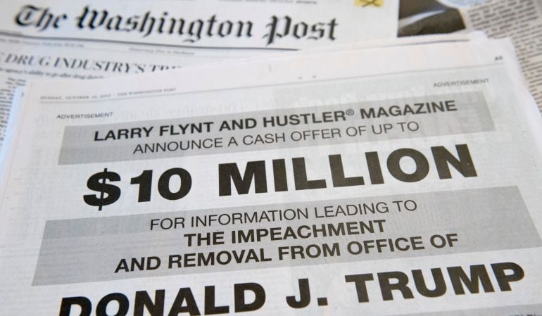 El anuncio en &#039;The Washington Post&#039; ofreciendo 10 millones de dólares por información que facilite el &#039;impeachment&#039; de Donald Trump.