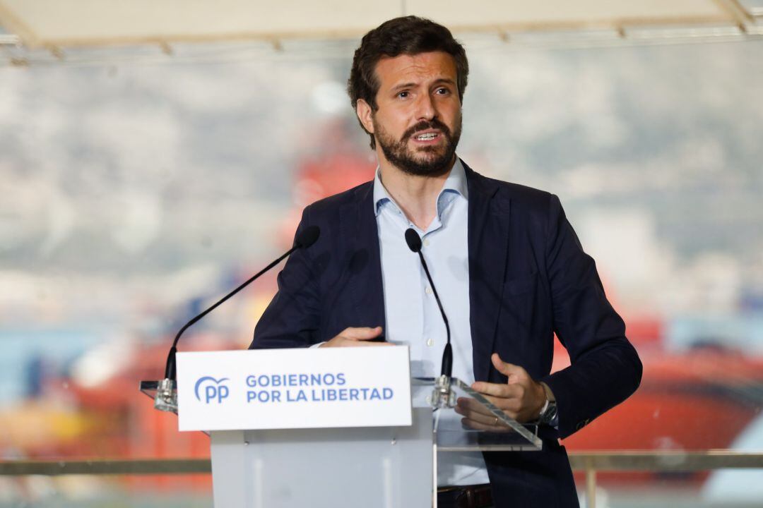 El presidente del PP, Pablo Casado, recuerda las palabras de Sánchez sobre los indultos.