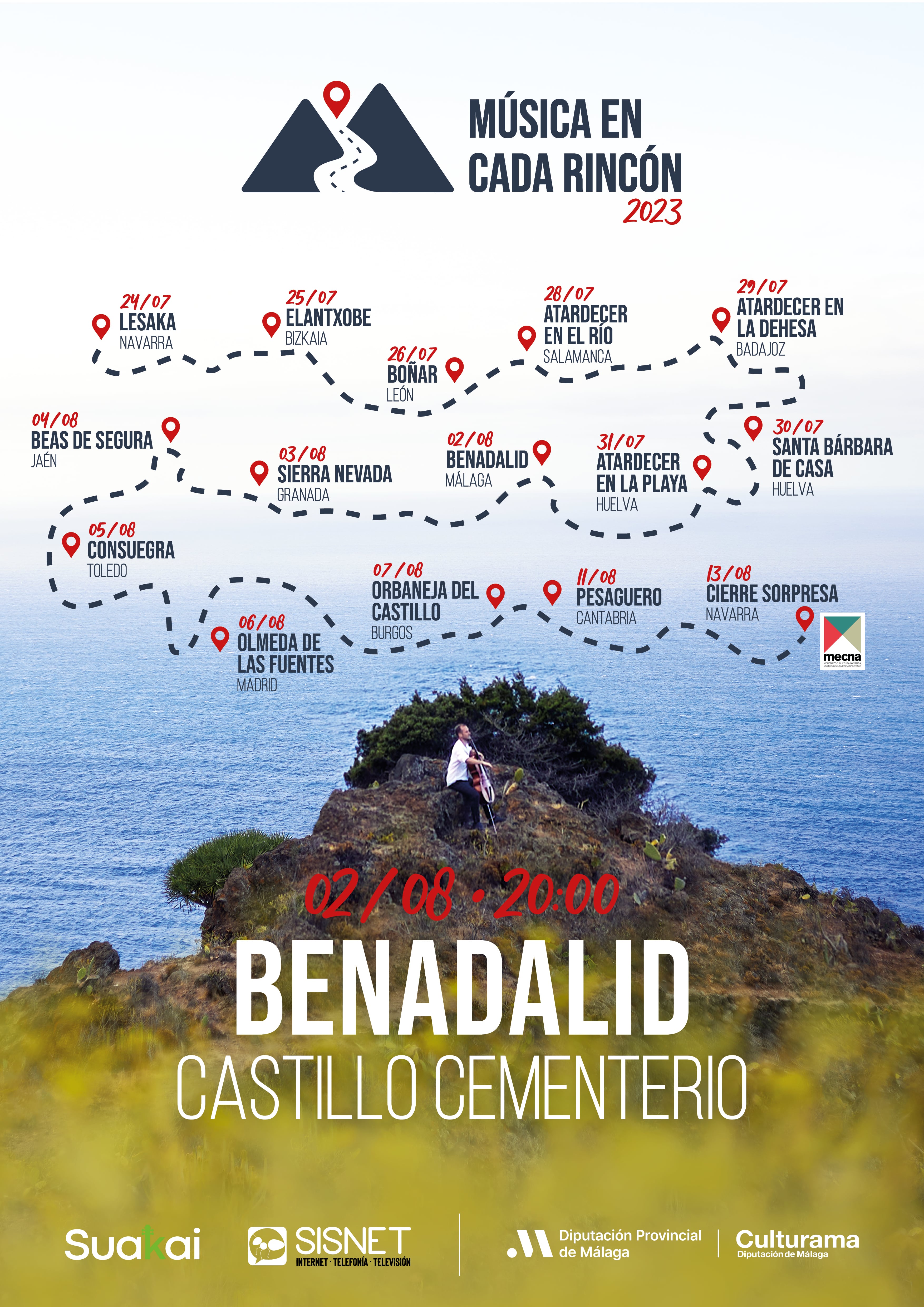 Cartel con todas las fechas por donde pasará esta propuesta musical