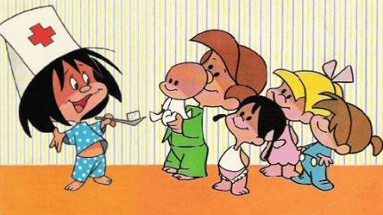 Imagen de la mítica 'Familia Telerín' durante sus emisiones en TVE