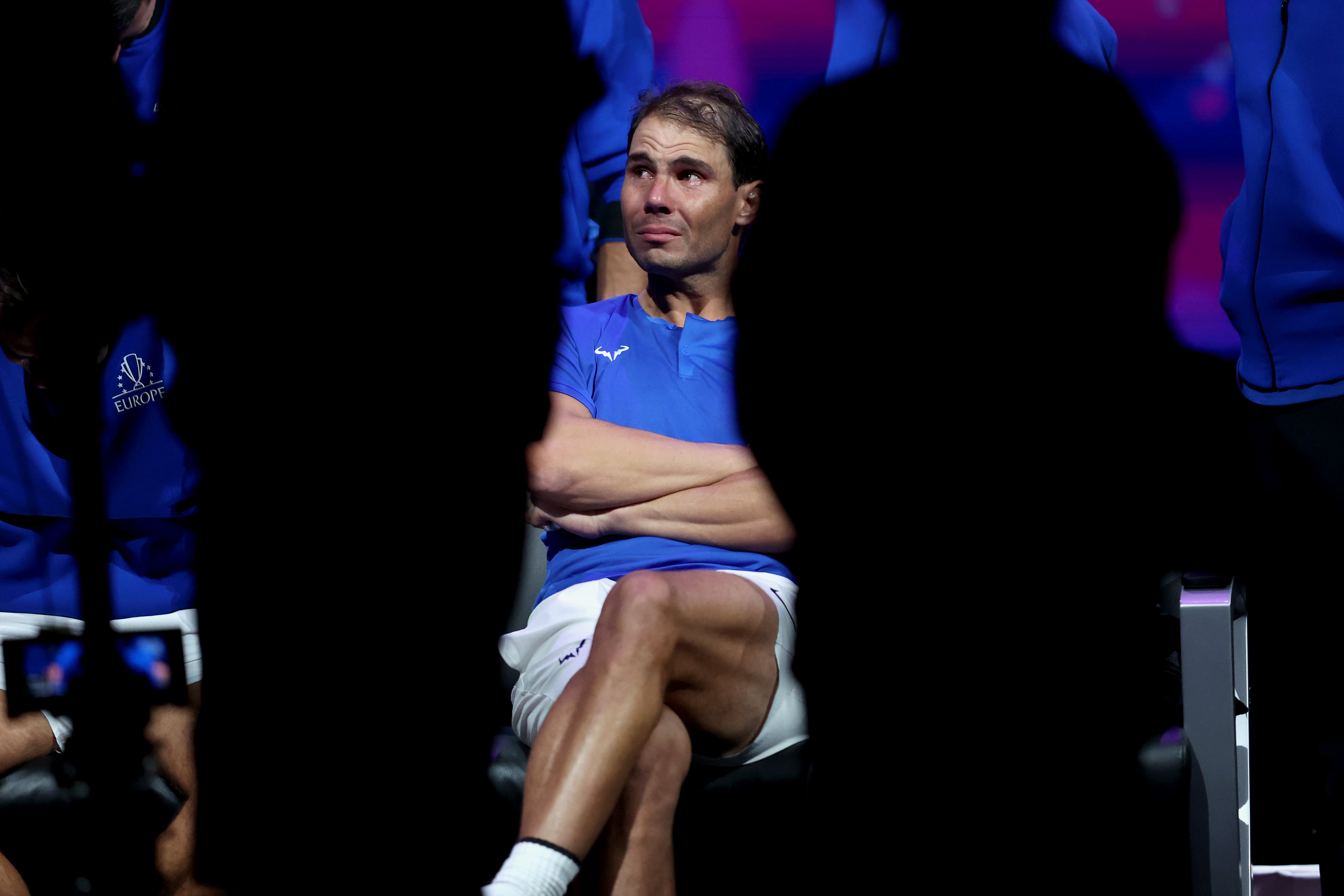 Rafa Nadal, durante la despedida de Federer en la edición 2022 de la Laver Cup