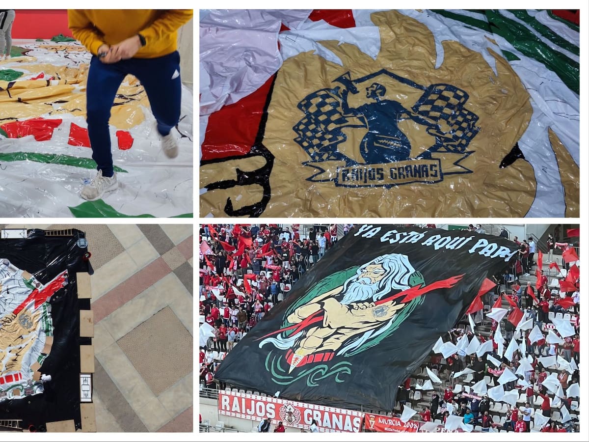 Así creó Raijos Granas el tifo de Zeus para el Real Murcia-Hércules