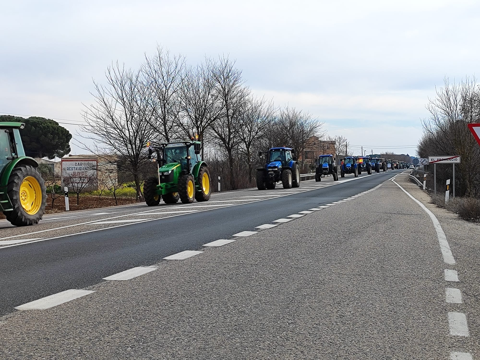 Movilización de agricultores en La Mancha conquense el pasado martes