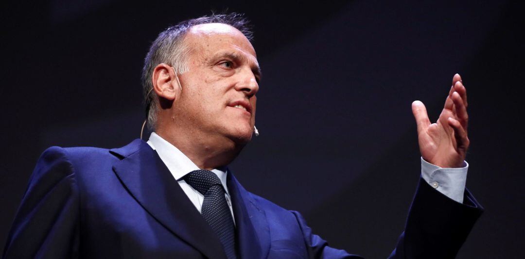 Javier Tebas, durante un acto oficial