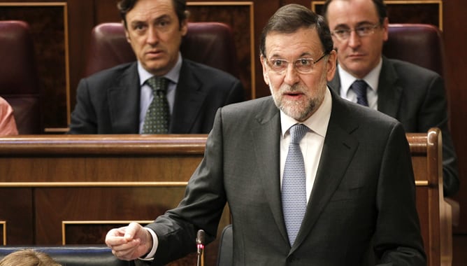 El presidente del Gobierno, Mariano Rajoy, en el Congreso de los Diputados