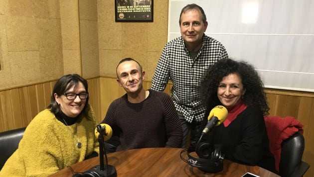 Margarita Pardo, Manuel Maldonado, Aurelio Lascorz y Pilar Cañas en el estudio de SER Cuenca.