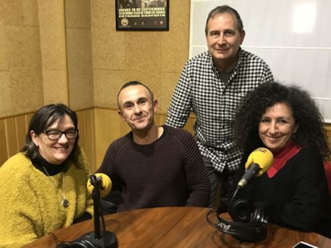 Margarita Pardo, Manuel Maldonado, Aurelio Lascorz y Pilar Cañas en el estudio de SER Cuenca.