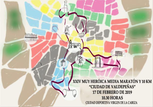 Recorrido de la 24ª edición de la Media Maratón de Valdepeñas