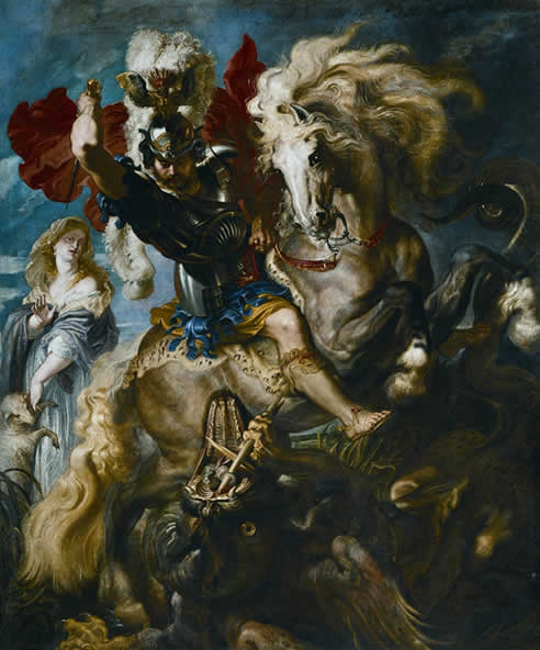 &quot;Lucha de San Jorge y el dragón&quot; (Pedro Pablo Rubens, 1607)