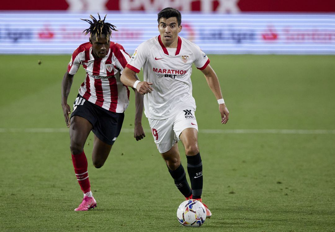 Nico Williams, durante el partido frente al Sevilla