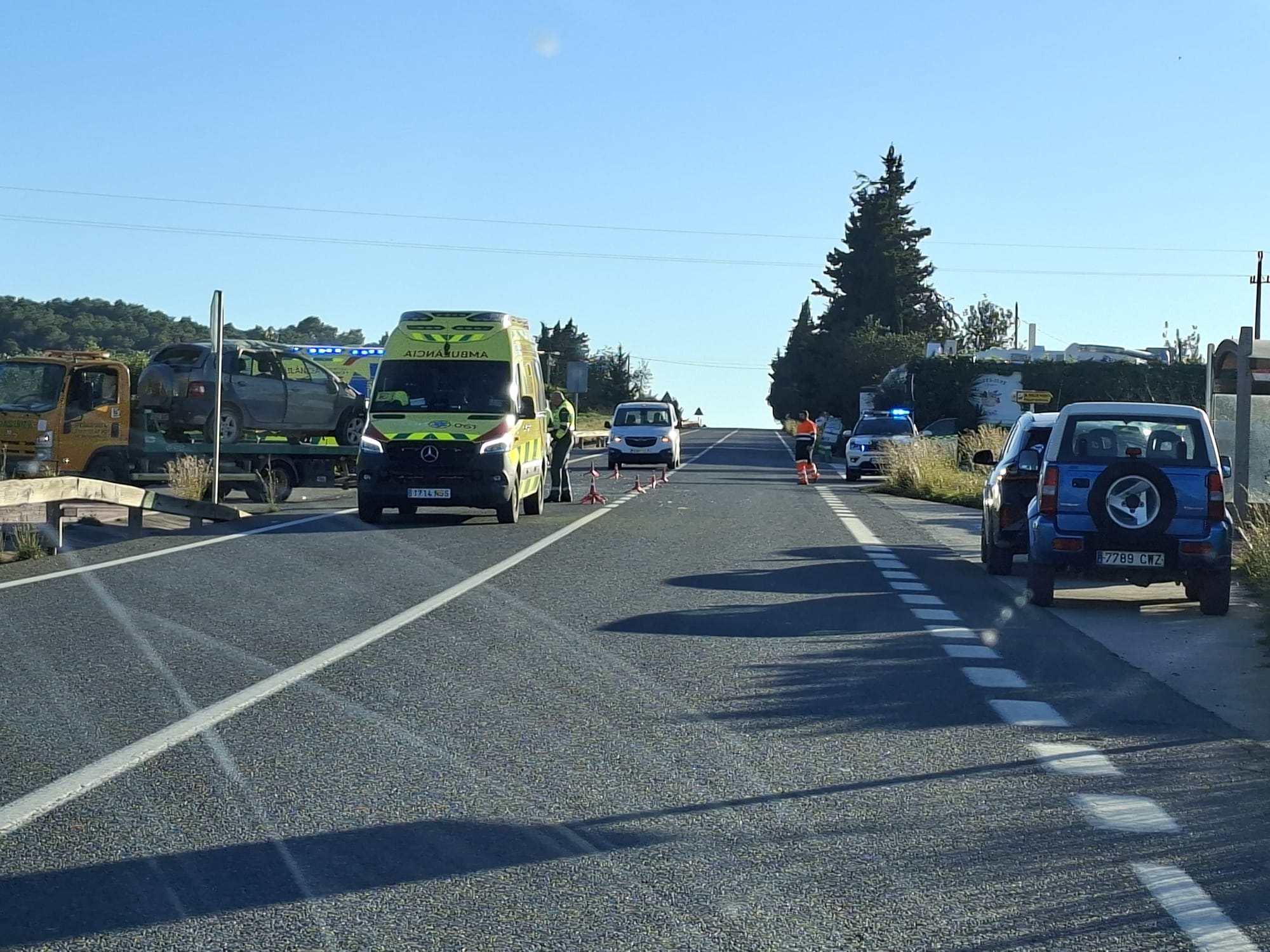 Imagen de uno de los vehículos accidentados