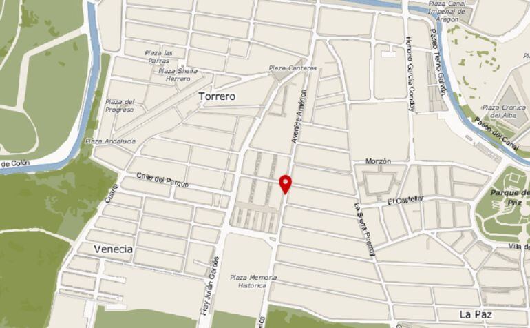 Ubicación de la Avenida de América, en el callejero de Zaragoza