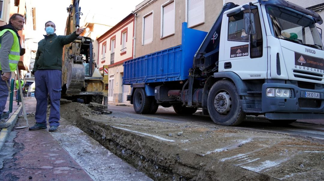 Imagen de las obras en el casco urbano de Santomera