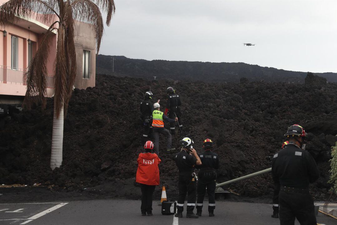 Cata de lava realizada en el barrio de La Laguna