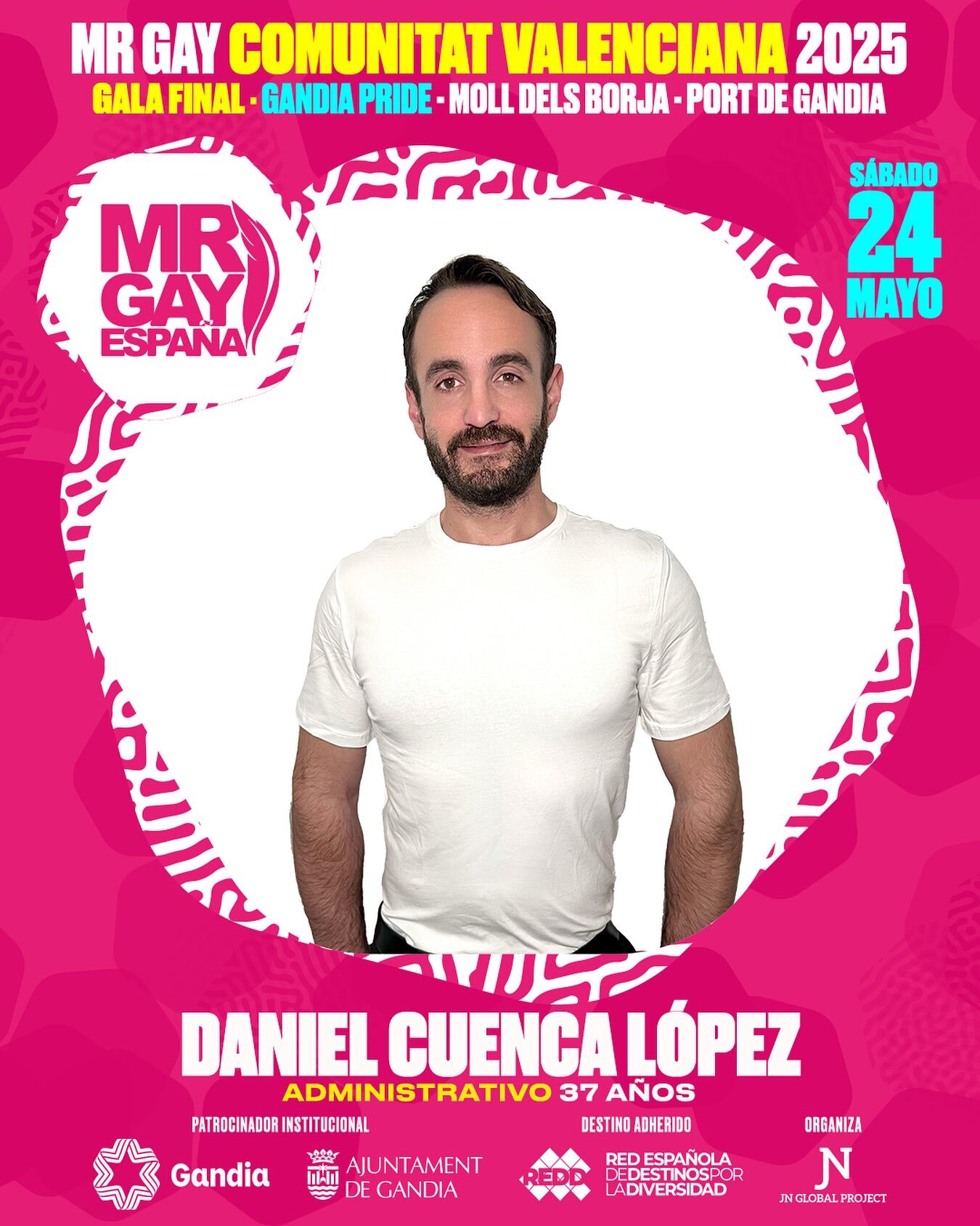 Daniel Cuenca, finalista del certamen Mr. Gay Comunidad Valenciana