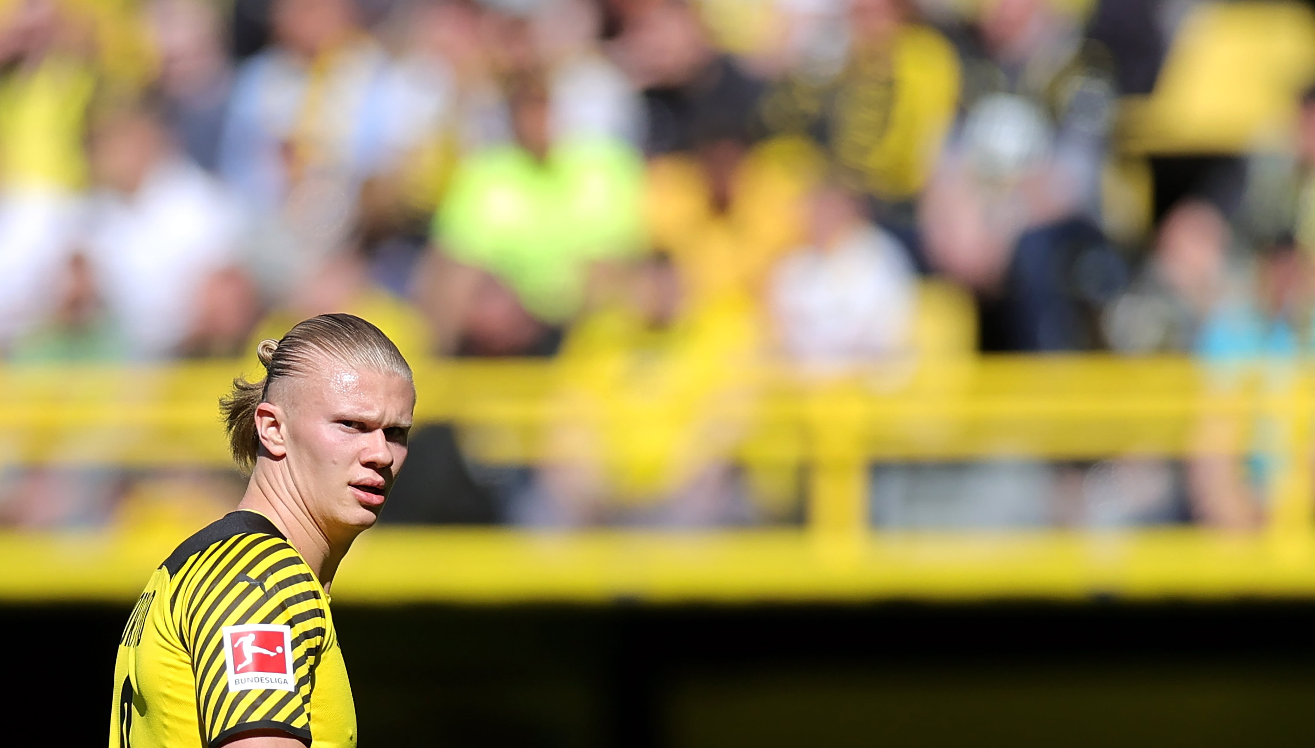 Erling Haaland, durante un partido con el Borussia Dortmund.