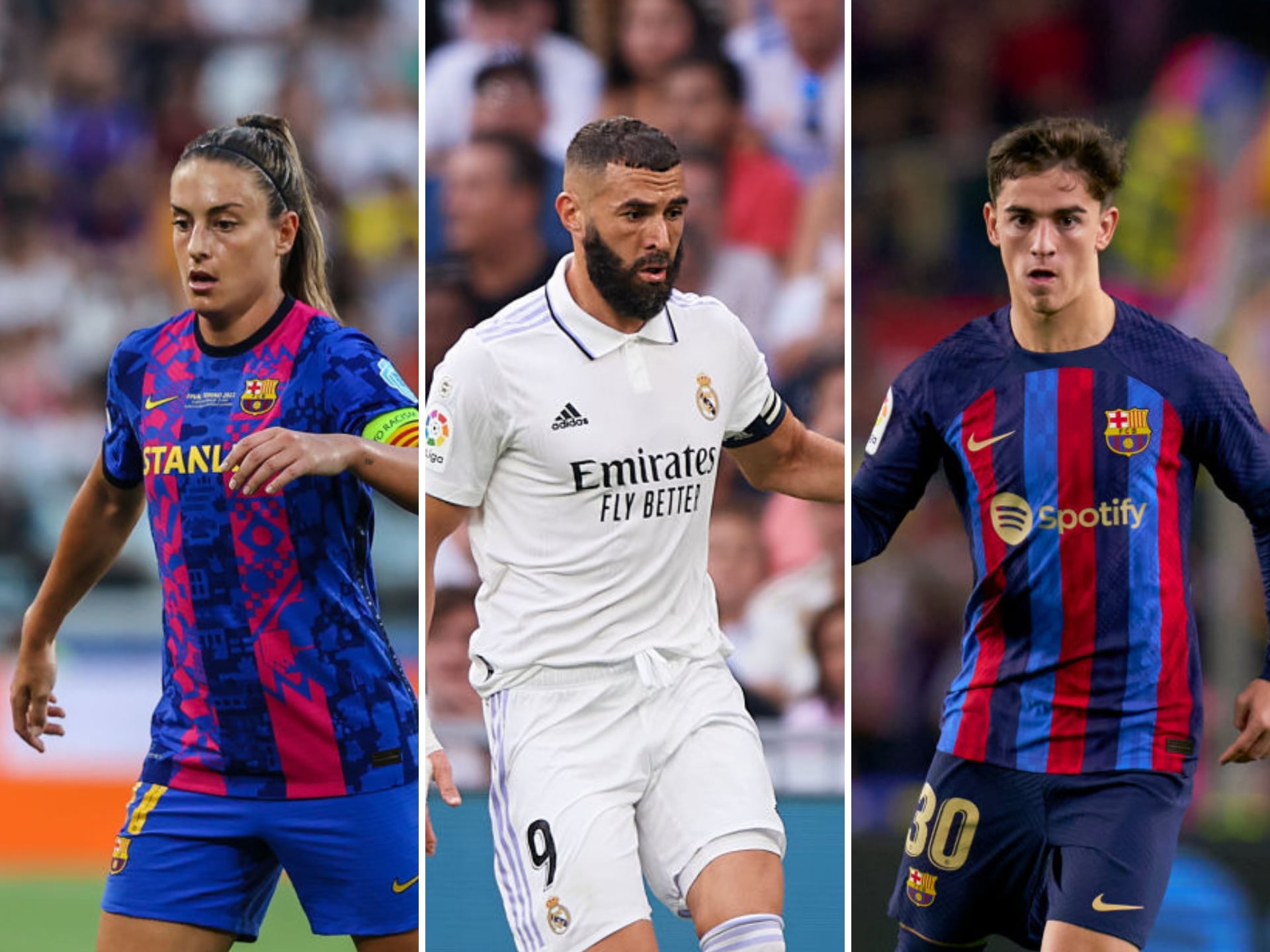 Alexia Putellas, Karim Benzema y Pablo Gavi, aspirantes a los principales galardones del Balón de Oro.