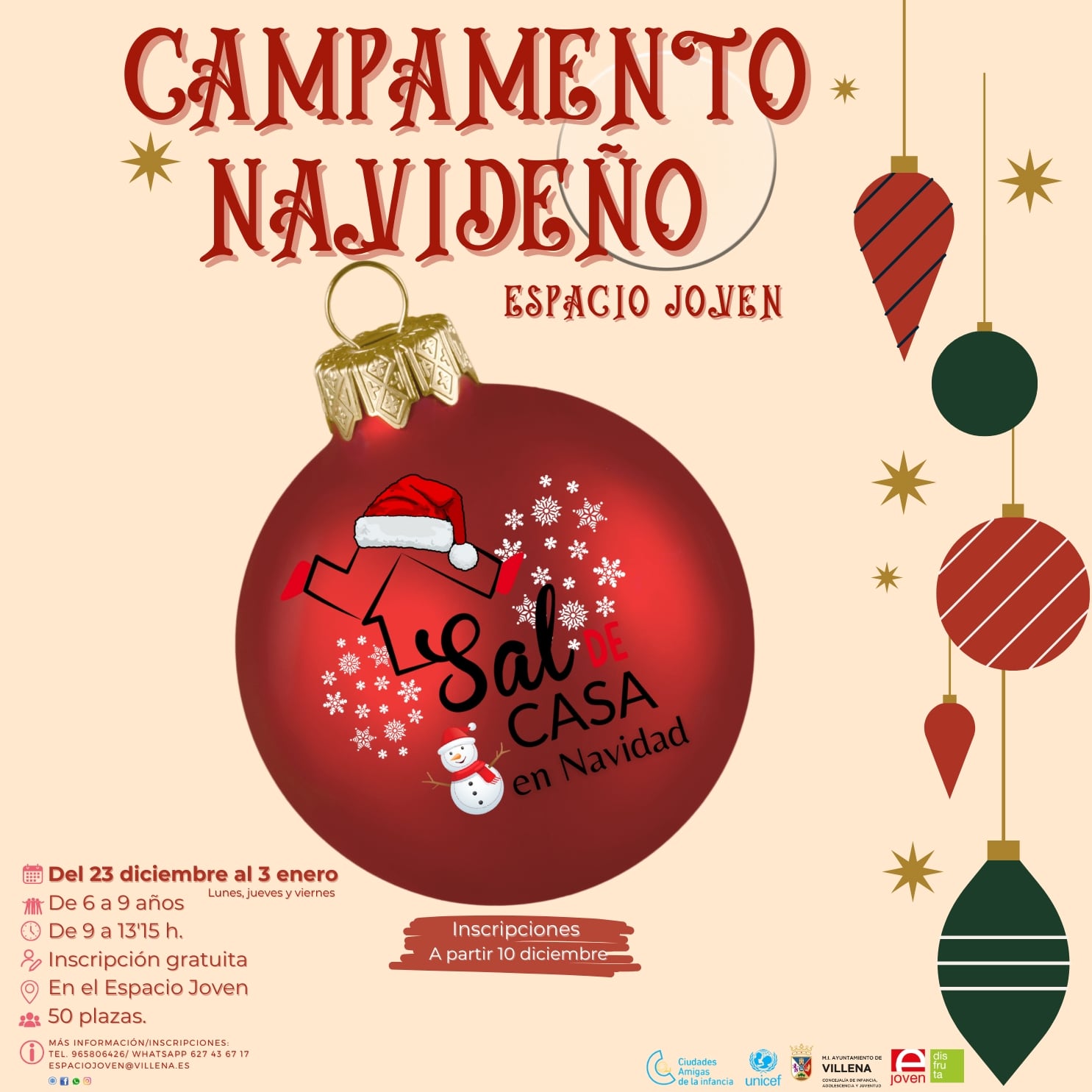 Actividades del Espacio Joven en Navidad