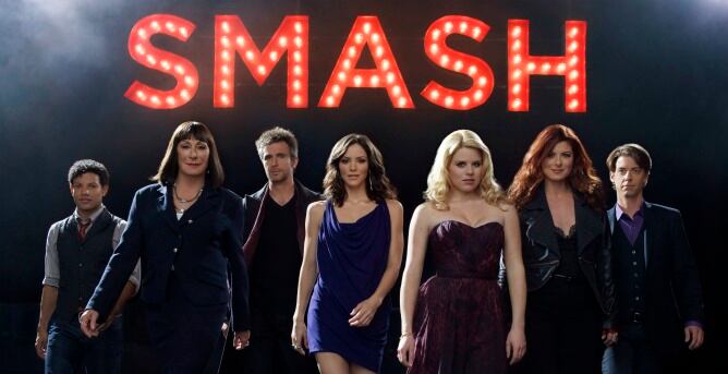 El cartel promocional de la nueva serie de NBC, 'Smash', con todos sus protagonistas