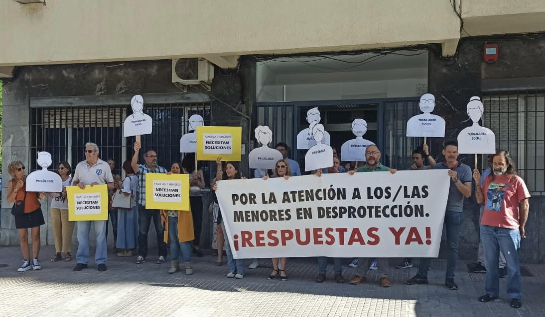 Imagen de archivo de una protesta del personal del Servicio de Protección a Menores de la provincia de Córdoba