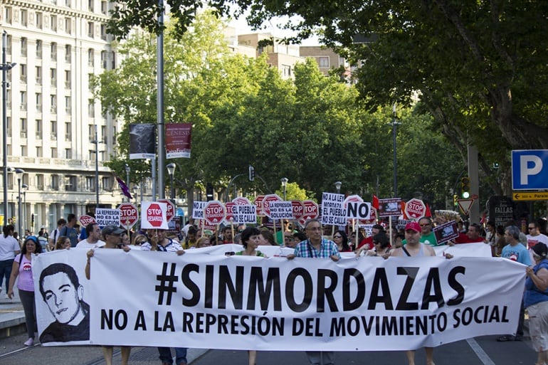 Manifestación contra la Ley Mordaza en Zaragoza