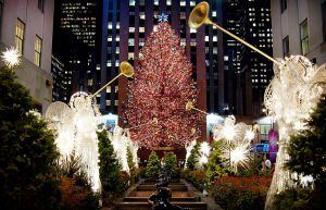 Adornos navideños en Times Square