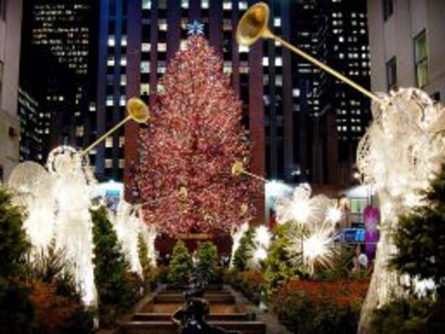 Adornos navideños en Times Square