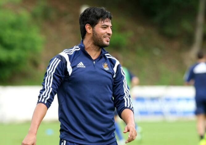 Carlos Vela durante una sesión de entrenamiento en Zubieta.