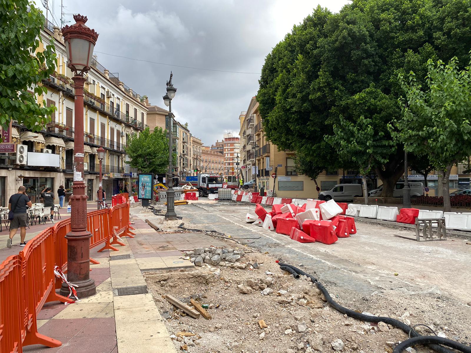 Obras de movilidad en la Plaza Camachos, Murcia