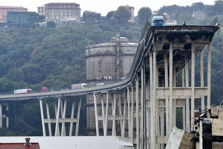 Imagen del viaducto Morandi, en Génova. 