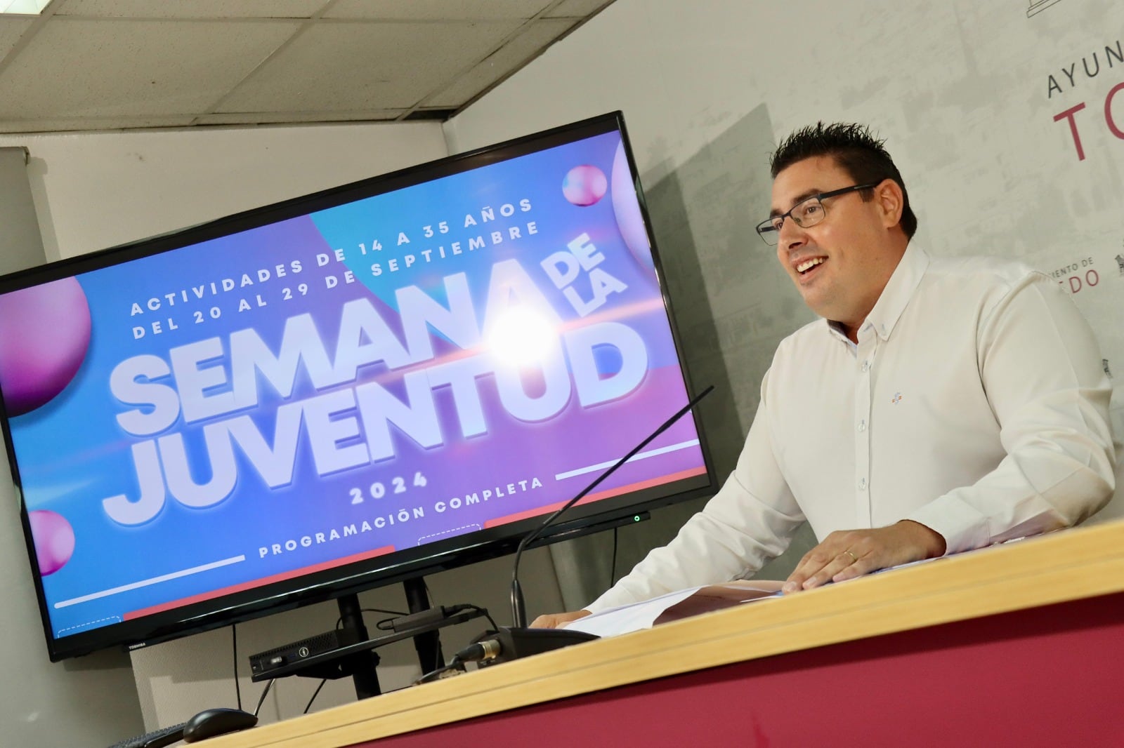 El concejal de Juventud, José Vicente García-Toledano, en la presentación de la Semana de la Juventud