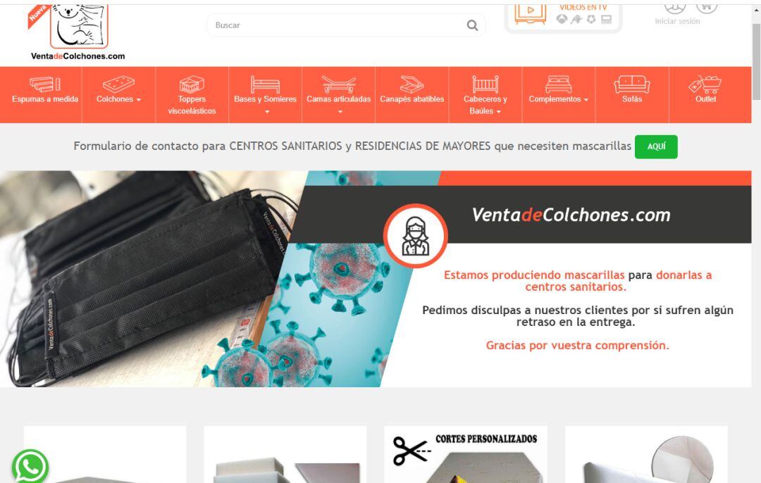 Portal web de la empresa protagonista de esta iniciativa solidaria