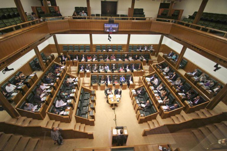 Un momento del debate en el pleno del Parlamento vasco