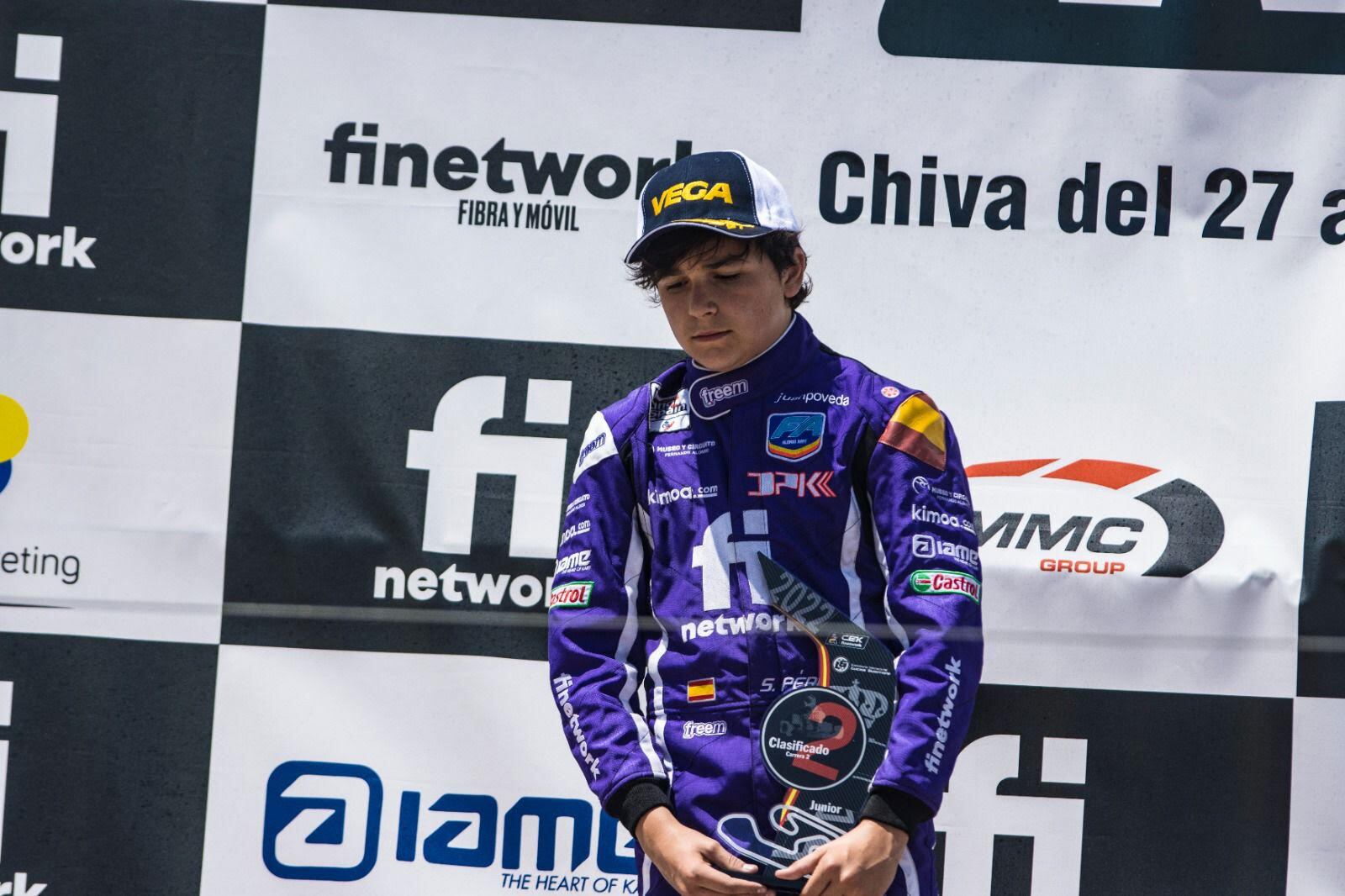 Sandro Pérez en el podio del Campeonato de España de Karting en Chiva