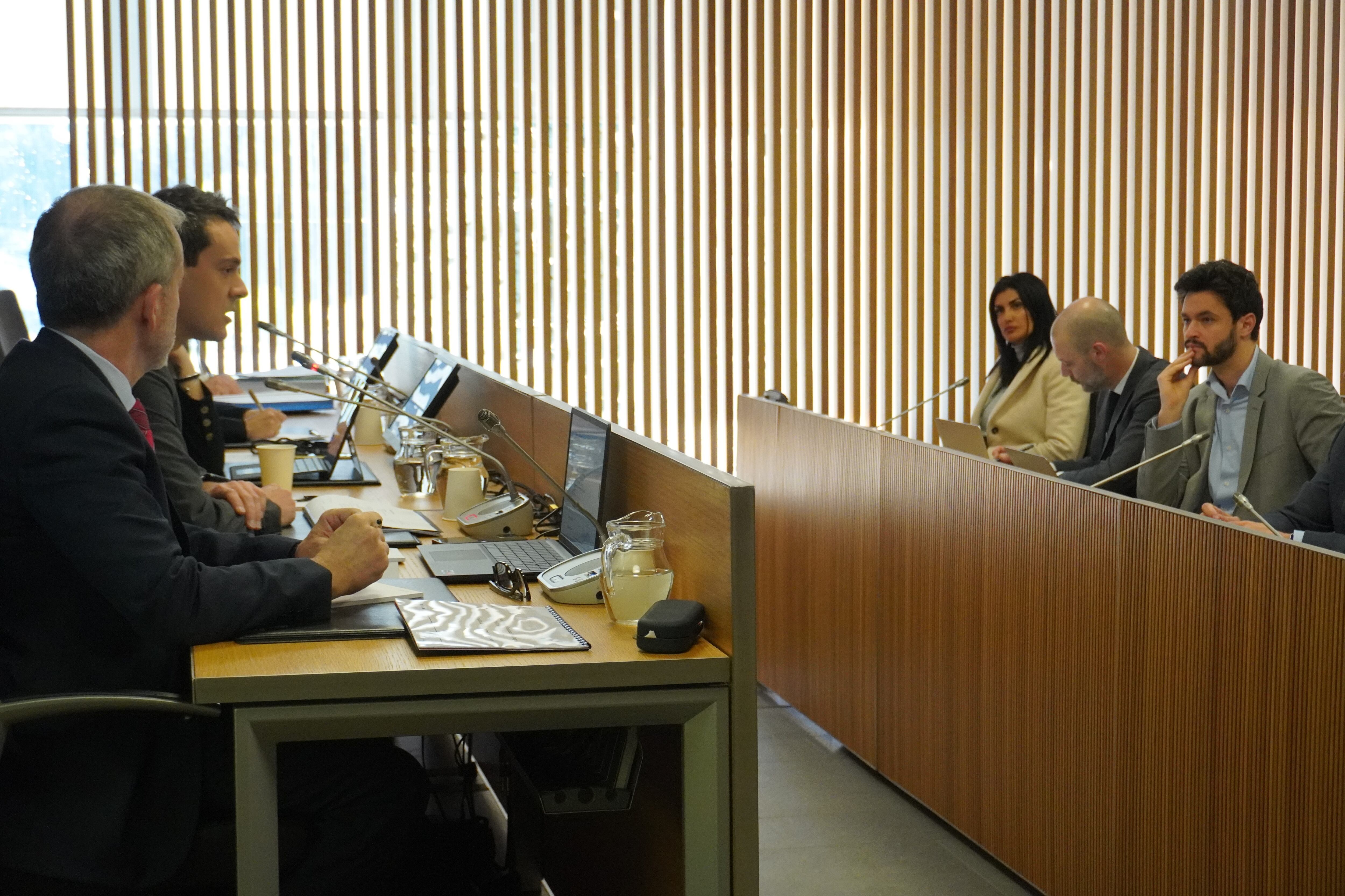 El president del grup parlamentari de Concòrdia, Cerni Escalé, durant la compereixença dels màxims repsonsables de la CASS.