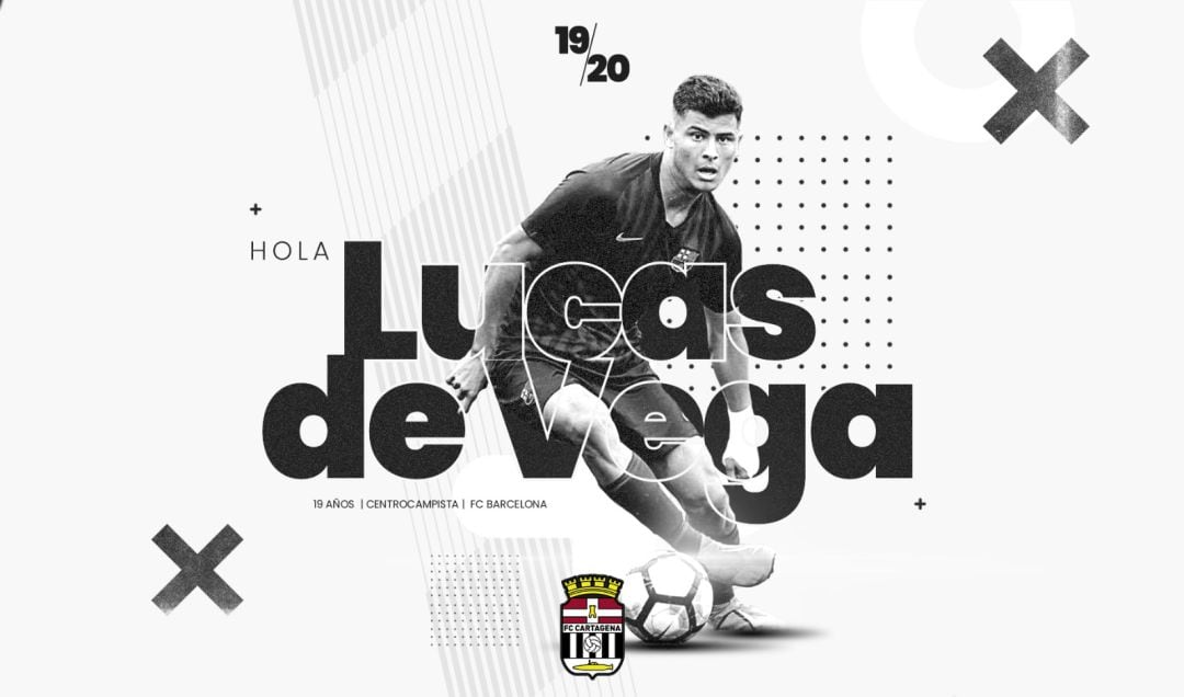 Lucas de Vega llega cedido al Cartagena por parte del Barça