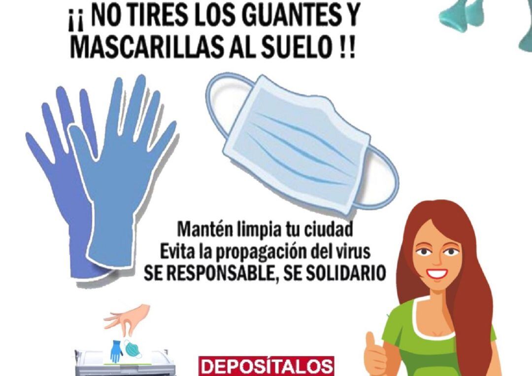 La Mancomunidad Tierras de Medina recuerda que no se deben tirar al suelo guantes y mascarillas