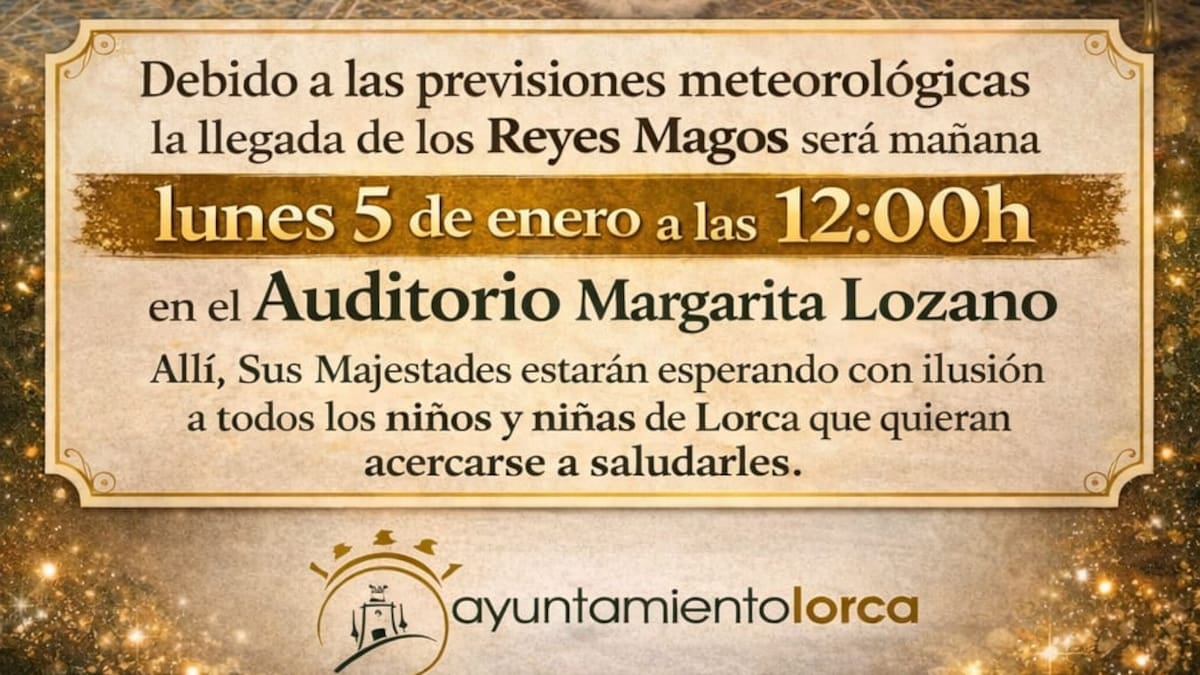 Los Reyes Magos saludarán a todos los niños y niñas de Lorca en el Auditorio Margarita Lozano