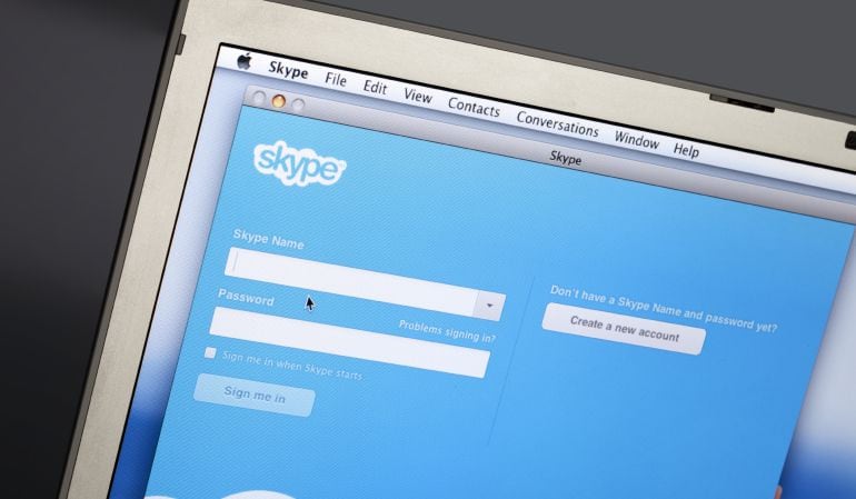 La aplicación Skype en un ordenador portátil