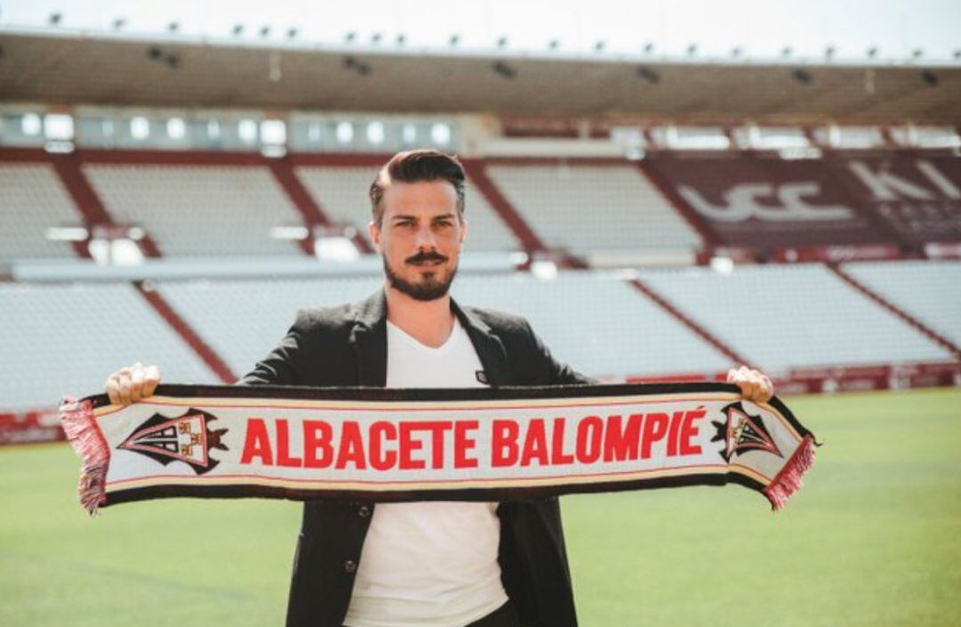 Rubén de la Barrera, durante su presentación como nuevo entrenador del Albacete