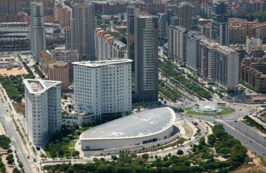 Vista aérea del Palacio de Congresos de Valencia