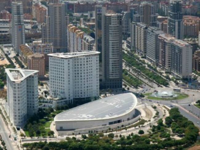 Vista aérea del Palacio de Congresos de Valencia
