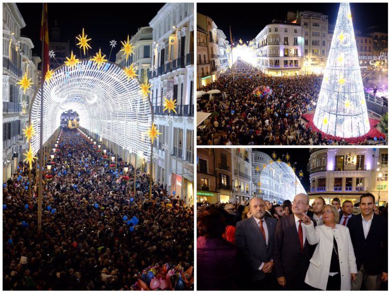 Iluminación navideña en calle Larios y Plaza de la Constitución