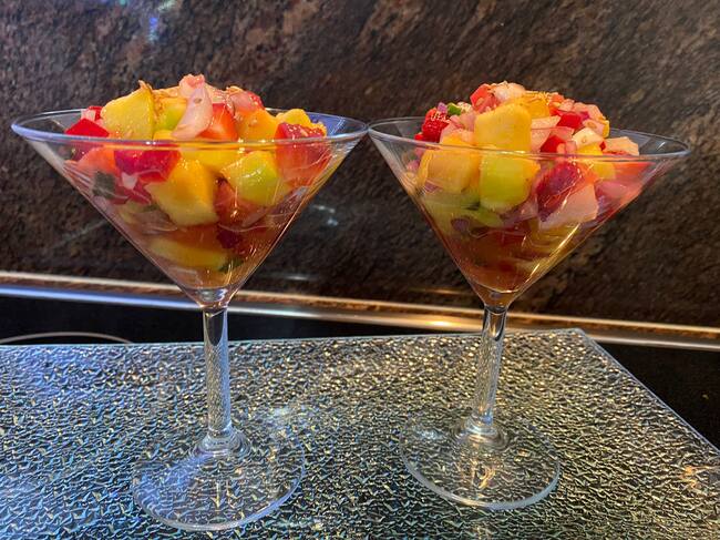 Ensalada de mango y fresas