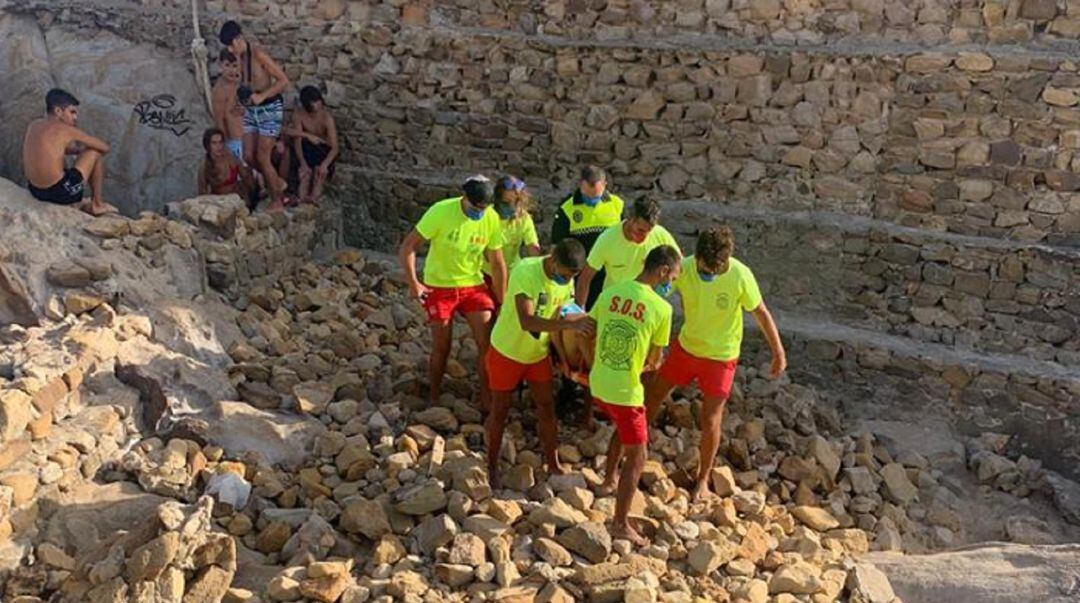 Un momento del rescate.