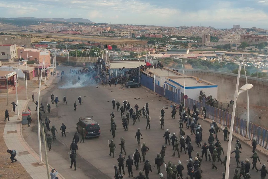 Fotografías cedidas a EFE por una vecina del Barrio Chino, en la provincia de Nador y fronterizo con Melilla.